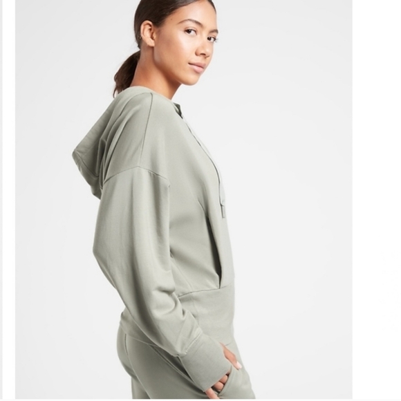 Athleta Balance Sweatshirt Full Zip Long Sleeves S# 599503 Hoodie Womens Large - Picture 12 of 13